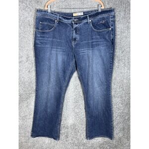 Vintage Mecca Femme Bootcut Jeans Womens Size 22W Blue Embellished Pockets